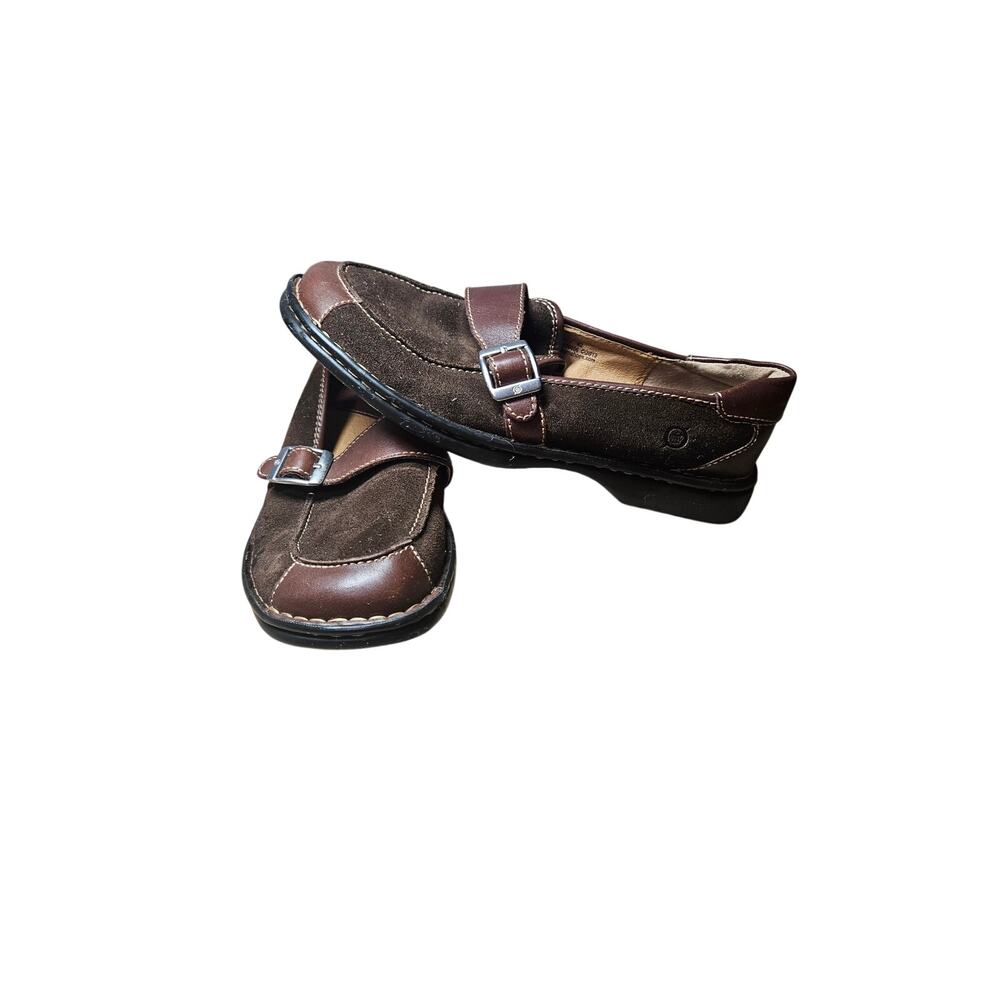 Born - Womens Jami Loafer - Size 10 - Brown Suede & Leather - SlipOn Shoes